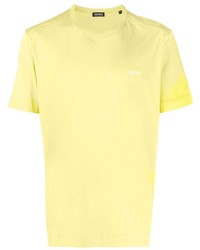 T-shirt à col rond brodé jaune Zegna