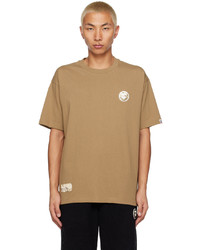 T-shirt à col rond brodé marron clair AAPE BY A BATHING APE