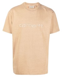T-shirt à col rond brodé marron clair Carhartt WIP