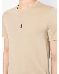 T-shirt à col rond brodé marron clair Polo Ralph Lauren