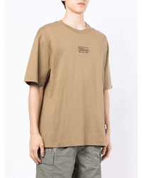 T-shirt à col rond brodé marron clair Alpha Industries