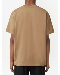 T-shirt à col rond brodé marron clair Burberry