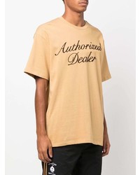 T-shirt à col rond brodé marron clair Just Don