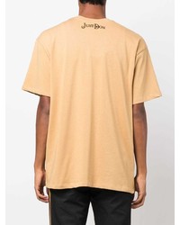 T-shirt à col rond brodé marron clair Just Don