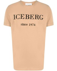 T-shirt à col rond brodé marron clair Iceberg