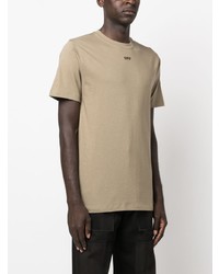 T-shirt à col rond brodé marron clair Off-White