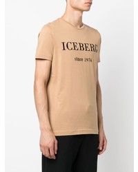 T-shirt à col rond brodé marron clair Iceberg