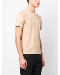 T-shirt à col rond brodé marron clair Tom Ford