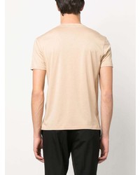 T-shirt à col rond brodé marron clair Tom Ford