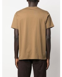 T-shirt à col rond brodé marron clair Fred Perry
