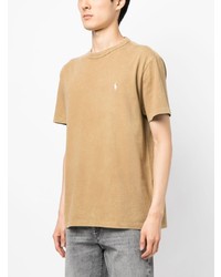 T-shirt à col rond brodé marron clair Polo Ralph Lauren