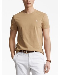 T-shirt à col rond brodé marron clair Polo Ralph Lauren