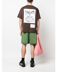 T-shirt à col rond brodé marron Charles Jeffrey Loverboy