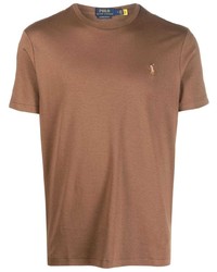 T-shirt à col rond brodé marron Polo Ralph Lauren