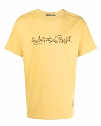 T-shirt à col rond brodé moutarde Andersson Bell