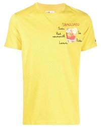 T-shirt à col rond brodé moutarde MC2 Saint Barth