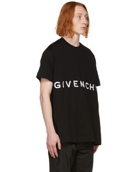 T-shirt à col rond brodé noir et blanc Givenchy