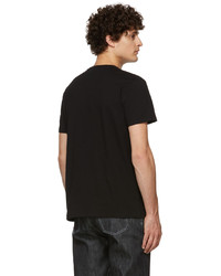 T-shirt à col rond brodé noir et blanc Alexander McQueen