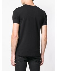 T-shirt à col rond brodé noir et blanc Philipp Plein