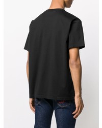 T-shirt à col rond brodé noir et blanc Givenchy