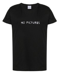 T-shirt à col rond brodé noir et blanc Nasaseasons