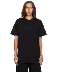 T-shirt à col rond brodé noir 424