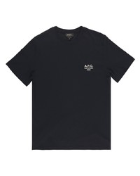 T-shirt à col rond brodé noir A.P.C.
