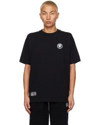 T-shirt à col rond brodé noir AAPE BY A BATHING APE