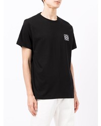 T-shirt à col rond brodé noir Loewe