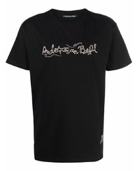 T-shirt à col rond brodé noir Andersson Bell