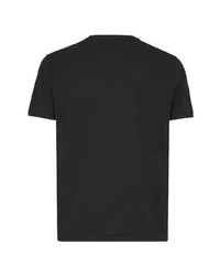 T-shirt à col rond brodé noir Fendi