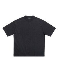 T-shirt à col rond brodé noir Balenciaga