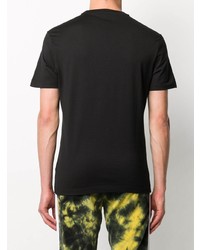 T-shirt à col rond brodé noir Versace