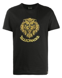 T-shirt à col rond brodé noir Billionaire