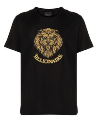 T-shirt à col rond brodé noir Billionaire