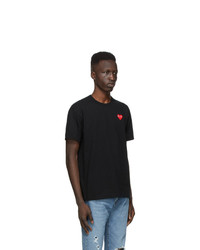 T-shirt à col rond brodé noir Comme Des Garcons Play