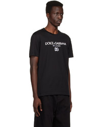 T-shirt à col rond brodé noir Dolce & Gabbana