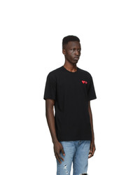 T-shirt à col rond brodé noir Comme Des Garcons Play