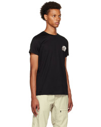 T-shirt à col rond brodé noir Moncler