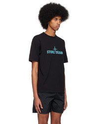 T-shirt à col rond brodé noir Stone Island