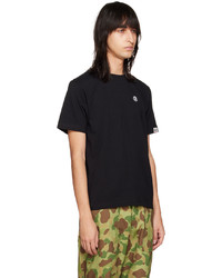 T-shirt à col rond brodé noir AAPE BY A BATHING APE