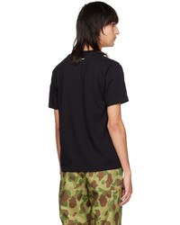 T-shirt à col rond brodé noir AAPE BY A BATHING APE