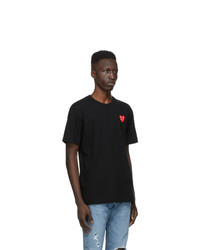 T-shirt à col rond brodé noir Comme Des Garcons Play