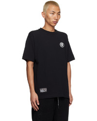 T-shirt à col rond brodé noir AAPE BY A BATHING APE