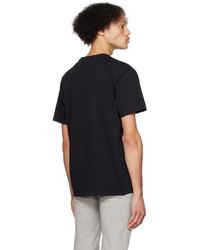 T-shirt à col rond brodé noir MAISON KITSUNÉ