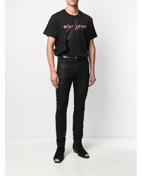 T-shirt à col rond brodé noir Givenchy