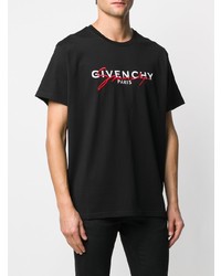 T-shirt à col rond brodé noir Givenchy