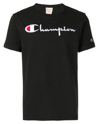 T-shirt à col rond brodé noir Champion