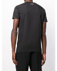 T-shirt à col rond brodé noir DSQUARED2