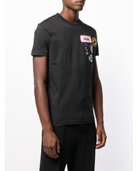 T-shirt à col rond brodé noir DSQUARED2